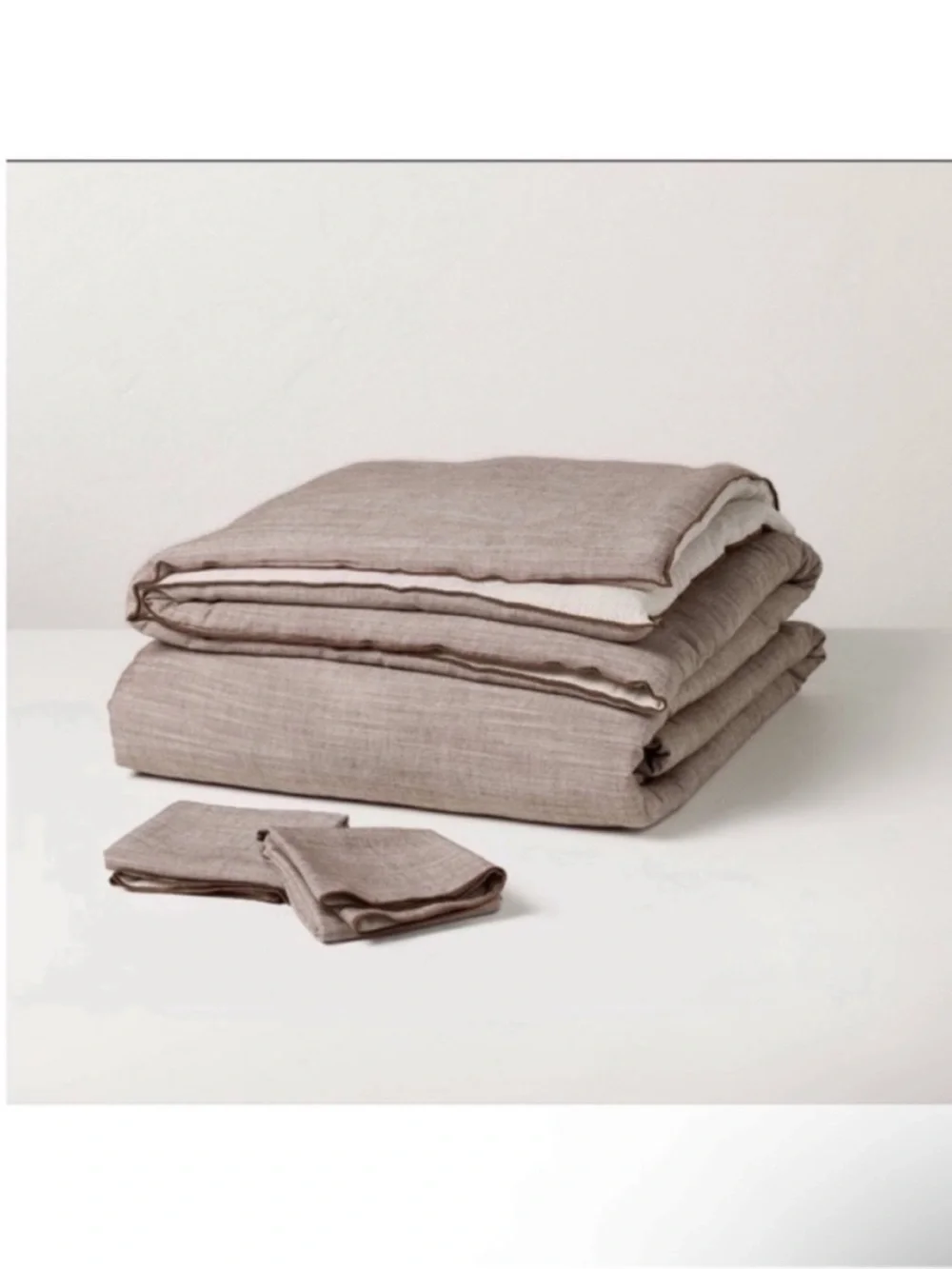 NWT 3pc King Reversible Comforter Set Brown - Hearth & Hand with Magnolia